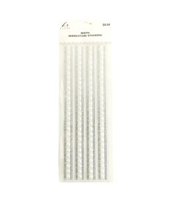 White Strip Rhinestone Stickers