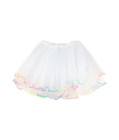 White Tutu With Rainbow Fringe