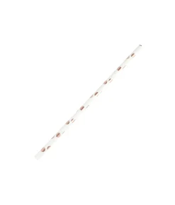 White With Rose Gold Dots Paper Straws 40pk