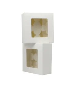 4 Window Cupcake Box 17.8 x 17.8 x 7.5cm 2pk