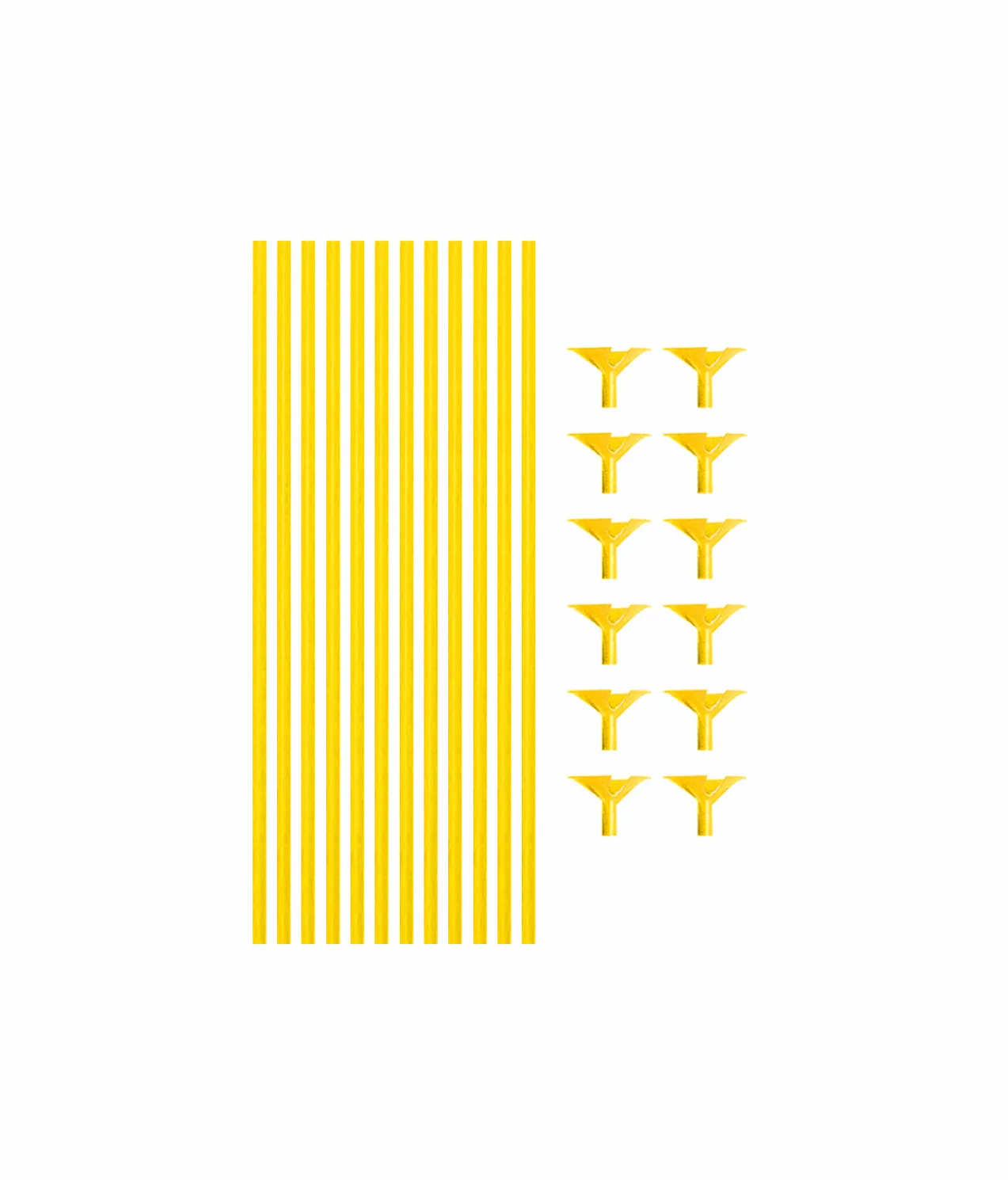 Yellow Balloon Stick & Cup Set 12pk
