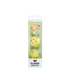 Yellow Edible Baby Icing Decorations 6pk