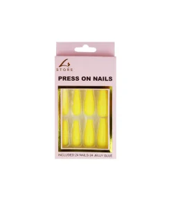 Yellow Glitter Press On Nails 24pc