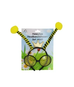 Yellow Honeybee Headband & Glasses Set Adults