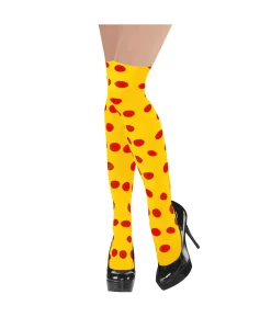 Yellow Party Stocking with Red Polka Dots