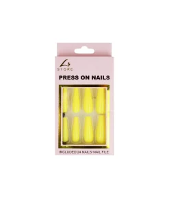 Yellow Press On Nails 24pc