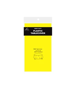 Yellow Round Plastic Tablecover 213x213cm